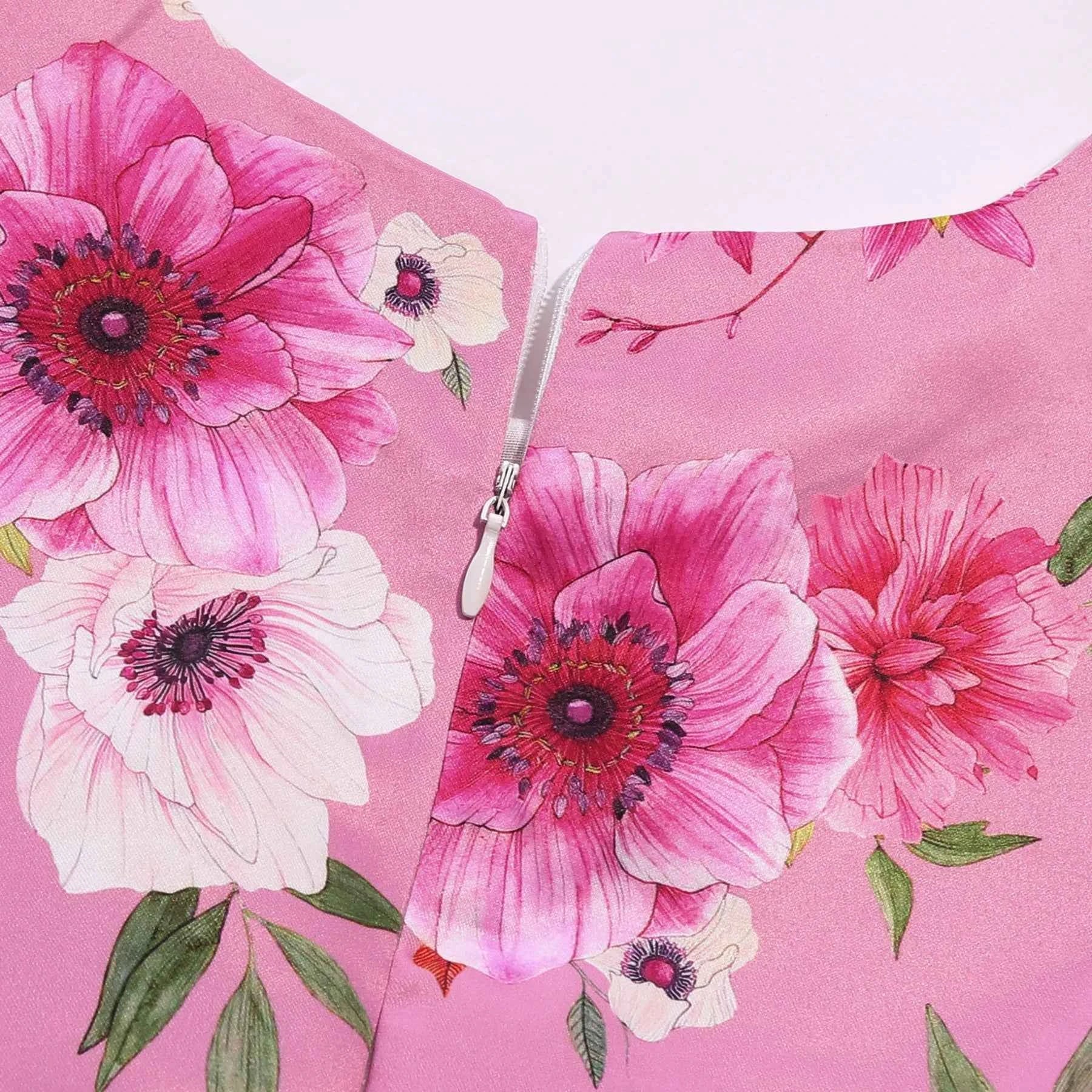 Girls Party Dresses Elegant Flower Printed Princess Dress Girls Birthday Party Wedding Bridesmaid Gown Girl's Ceremonial Dress