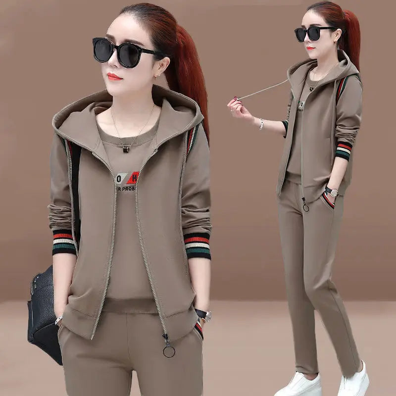 3pcs Autumn Women's Clothing Sets Long Sleeve Tops+pants Outfits Casual Sports Female Clothes Sets 2022