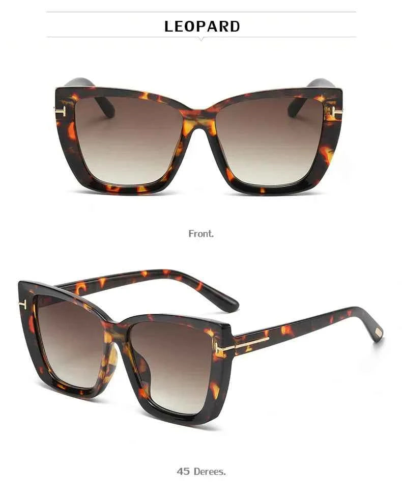 New Square Designer Cat Eye Sunglasses Women Vintage High Quality Sun Glasses Fashion Big Frame Cool Sexy Female Oculos