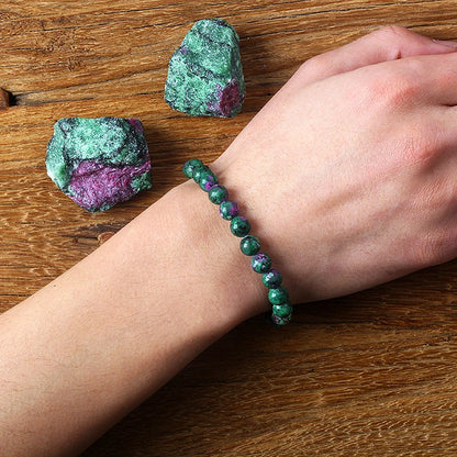 Geniune Epidote Zoisite Bead Bracelet Homme Natural Quartz Lava Tiger Eye Stone Bracelet Made of Natural Stone Jewelry for Women