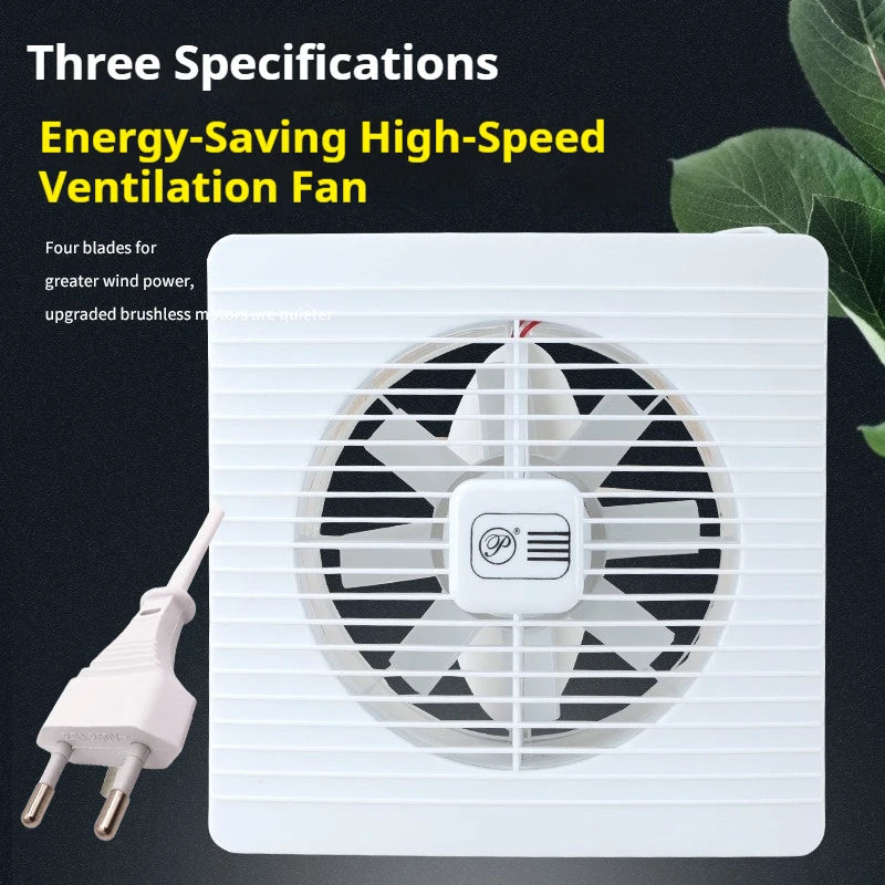 220V 4/6/7inch 110/150/180mm silence Ventilating Strong Exhaust Extractor Fan for Window Wall Bathroom Toilet Kitchen Mounted - AMULET RING STORE
