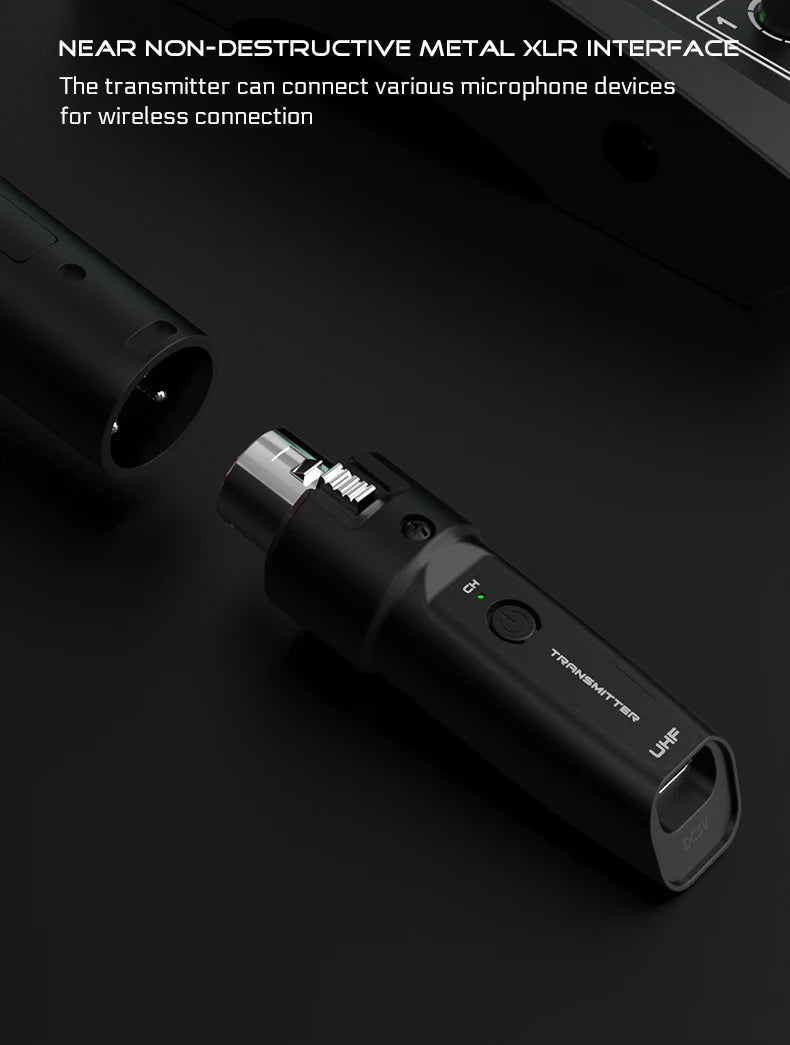 Wireless Microphone Converter XLR or 6.5 Transmitter and Receiver Microphone Wireless System for Dynamic Microphone