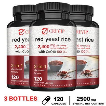 Red Yeast Rice Capsules - Benefits Cardiovascular Blood Circulation, Heart Health and Energy Production - AMULET RING STORE