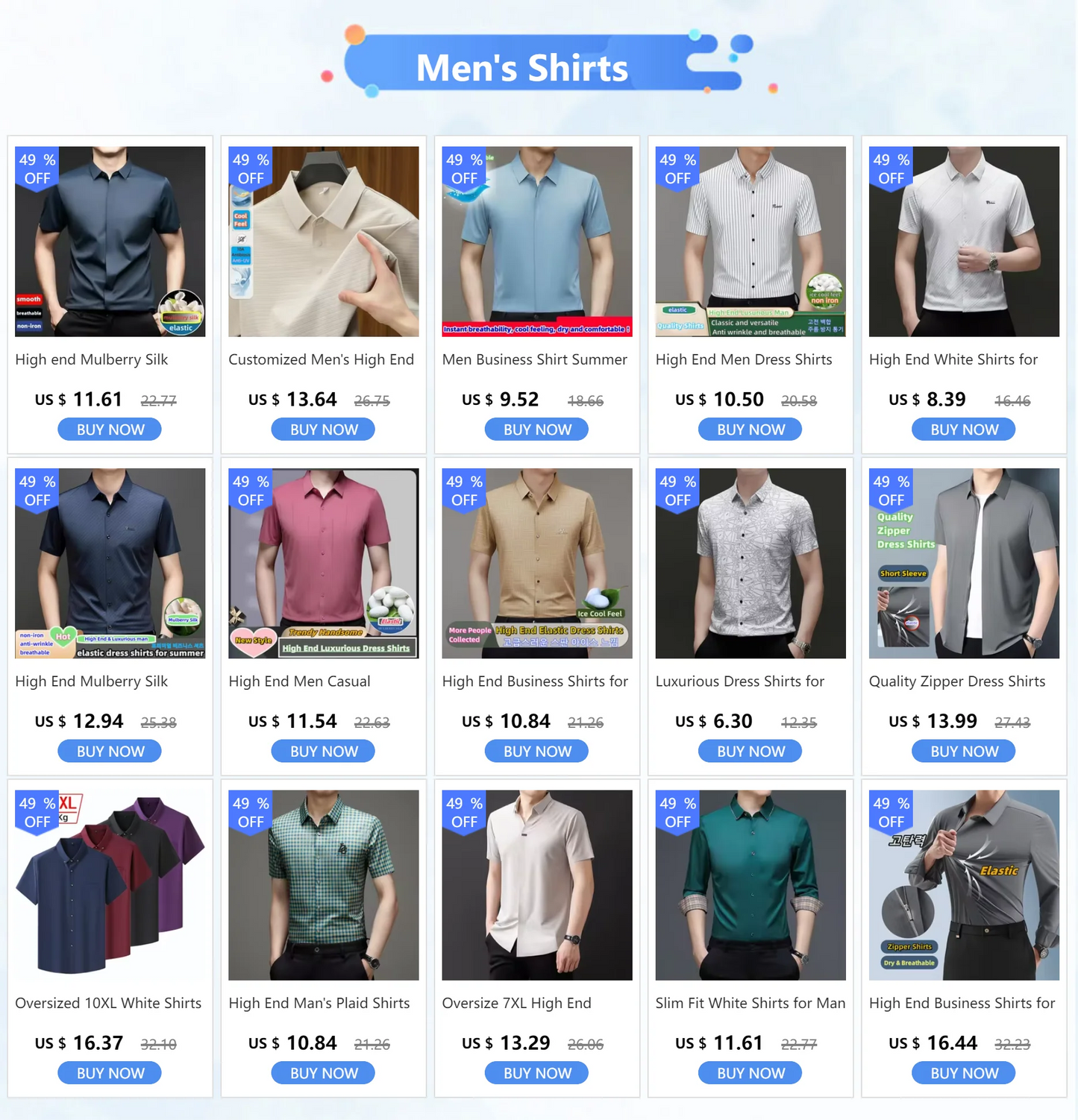 Mulberry Silk Business Dress Shirt - Men's Wrinkle Resistant