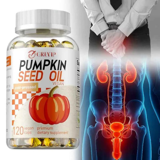 120 Capsules Pumpkin Seed Oil - Promotes Hair Growth, Hair Care, Supporting Prostate Health and Enhance Immunity System