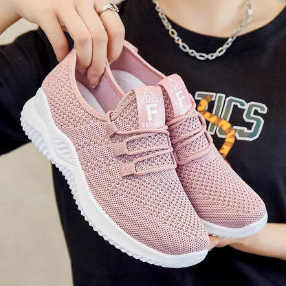 Women's shoes 2025 mesh breathable comfortable sports shoes soft sole lightweight fashion casual shoes - AMULET RING STORE