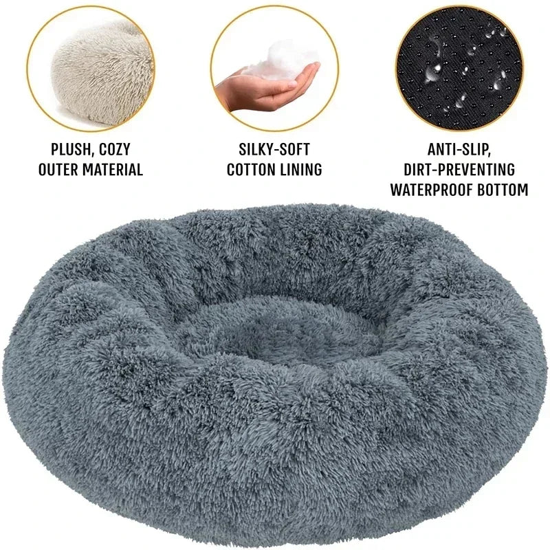 Round Cat Beds House Soft Long Plush Best Pet Dog Bed For Dogs Basket Pet Products Cushion Cat Bed Cat Mat Animals Sleeping Sofa - AMULET RING STORE
