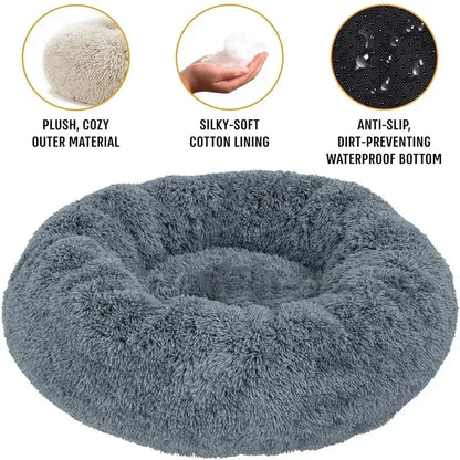 Round Cat Beds House Soft Long Plush Best Pet Dog Bed For Dogs Basket Pet Products Cushion Cat Bed Cat Mat Animals Sleeping Sofa - AMULET RING STORE