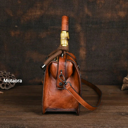 Motaora New Embossed Shoulder Bag For Women's 2025 Vintage Handmade Handbag Female PU Leather Big Capacity Crossbody Bags Purse