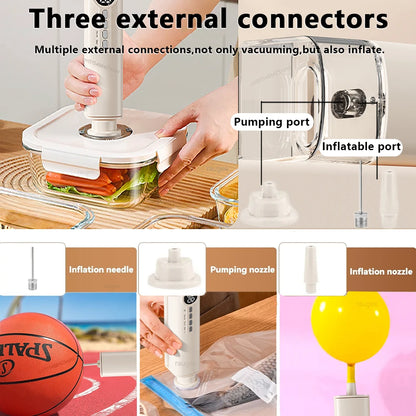 Mini Vacuum Sealer Wireless Multifunctional Food Sealer With Suction Dry/Moist Food Sealing Machine Plastic Bag Heat Sealer - AMULET RING STORE