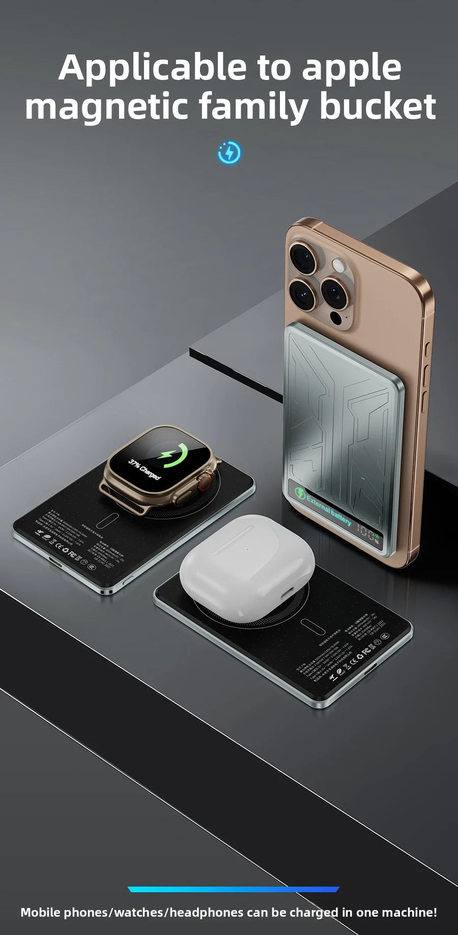 10000mAh CCC 3C Magsafe Power Bank Magnetic Wireless Phone Charger External Battery 20W Fast Charging for IPhone 16 15 - AMULET RING STORE