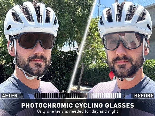 SCVCN Photochromic Cycling Glasses Men Women Clear Sports Sunglasses UV400 Protection for Cycling Running Baseball mtb