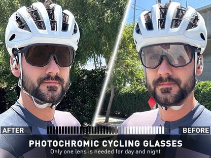 SCVCN Photochromic Cycling Glasses Men Women Clear Sports Sunglasses UV400 Protection for Cycling Running Baseball mtb