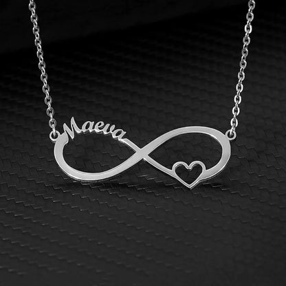 Custom Double Heart Two Names Infinity Necklaces For Women Stainless Steel Customized Necklace Pendant Personalized Jewelry Gift