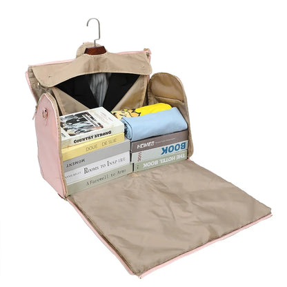 Fashion Large PU Folding Suit Storage Bag Women High Capacity Luggage Handbag Travel Sport Outdoor Multi Function Organizer