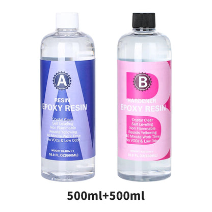 1:1 Crystal Clear Epoxy Resin Kit High Gloss & Bubbles Free Art Resin Supplies for Coating and Casting Craft DIY Jewelry Making - AMULET RING STORE