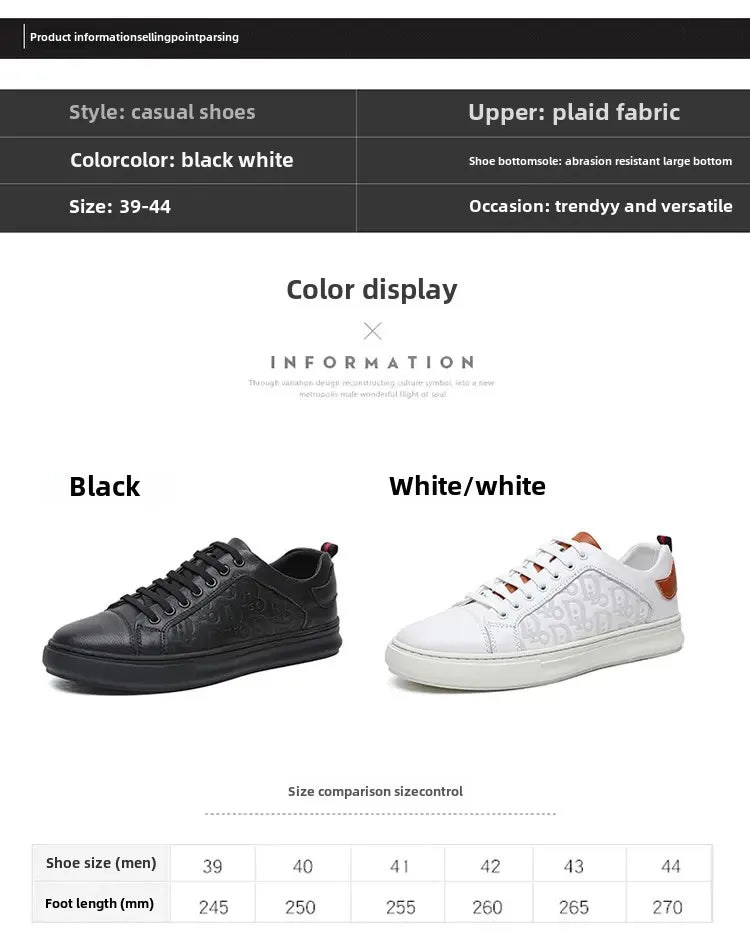 Leisure Shoes 2025 New Wear-resistant Fashion Shoes Anti-slip Anti-odor Leather Sports Thick Soles All Match Street Men's Shoes - AMULET RING STORE