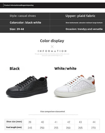 Leisure Shoes 2025 New Wear-resistant Fashion Shoes Anti-slip Anti-odor Leather Sports Thick Soles All Match Street Men's Shoes - AMULET RING STORE