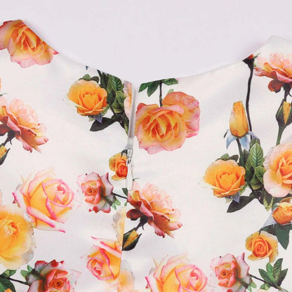 Girls Party Dresses Elegant Flower Printed Princess Dress Girls Birthday Party Wedding Bridesmaid Gown Girl's Ceremonial Dress