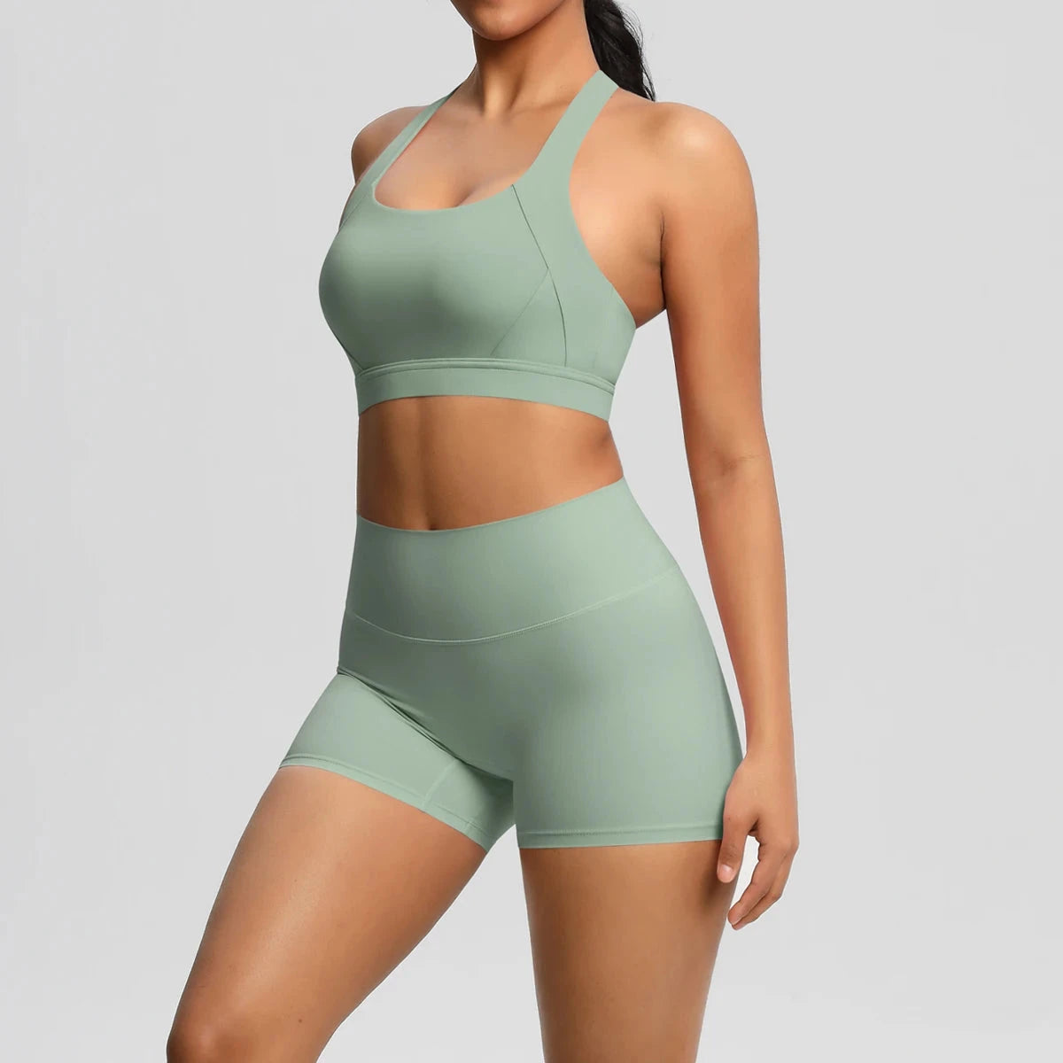 2PCS Yoga Set Nude Feeling Workout Sets Women Tracksuit Gym Push Up Fitness Running Workout Sportwear Sport Bra Leggings Suit