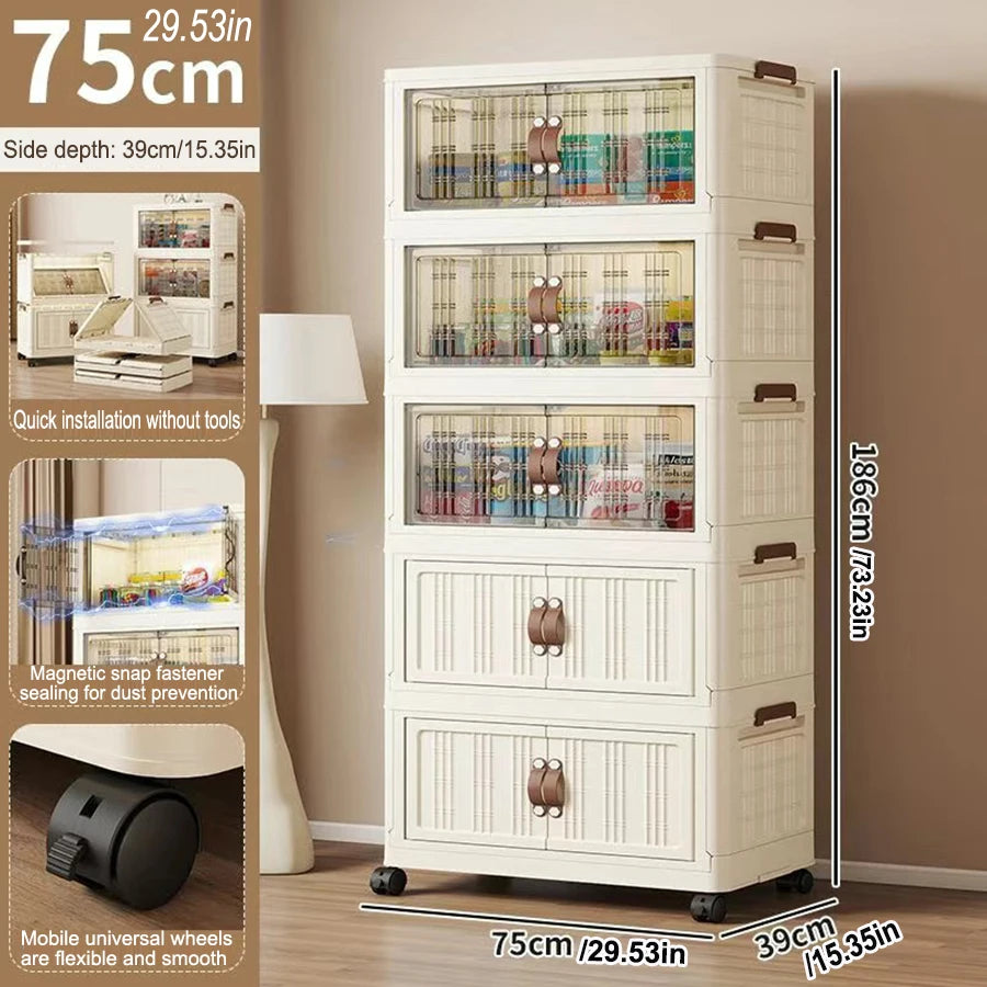 Multifunction Dustproof Wardrobe Large Capacity Folding Storage Cabinet Sundries Storage Box - AMULET RING STORE