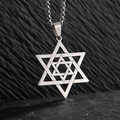 Stainless Steel 7 Archangel Seal Necklace Solomon Kabbalah Seal Pendant for Men Personality Charm Amulet Jewelry