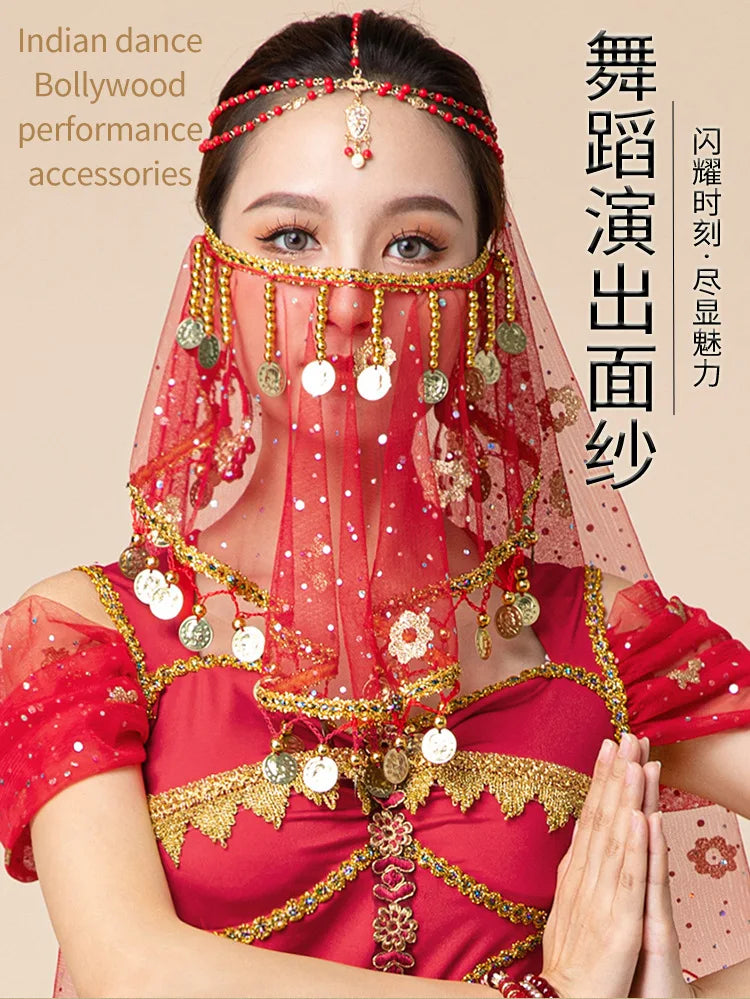 1pcs/lot woman fashion belly dance face veil lady dancing face accessories - AMULET RING STORE