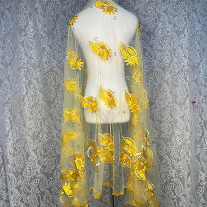 on sale 2025 New African Net Hijab Scarf For Muslim Women African Dubai Islam Headscarf Embroidery Shawls voile - AMULET RING STORE