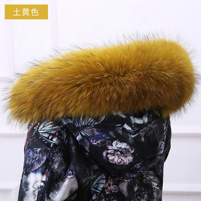 Raccoon Fur Collar 100% Real Fur Fashion Scarves For Ladies Neck Warmer Women Winter Natural Fur Scarf Decor White Fur Scarf