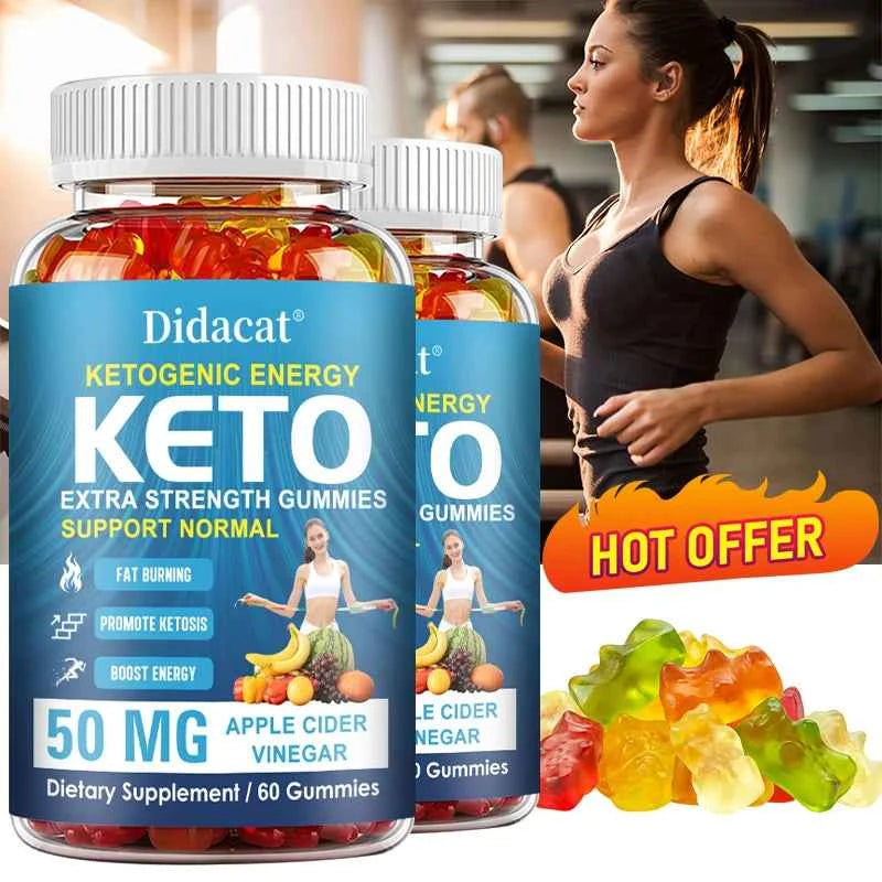 Keto Gummies, Containing 50mg of Apple Cider Vinegar, Support Fat Burning, Promote Ketosis, and Increase Energy