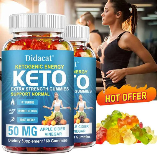 Keto Gummies, Containing 50mg of Apple Cider Vinegar, Support Fat Burning, Promote Ketosis, and Increase Energy