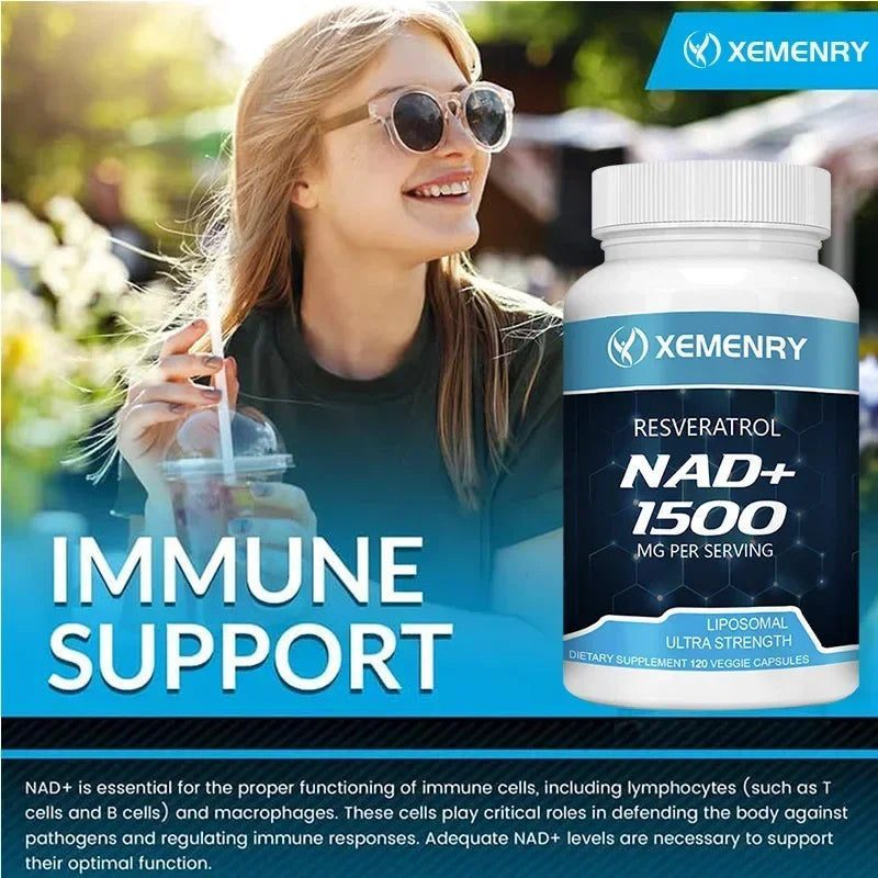 NAD + Resveratrol - Anti aging, Boost Energy, Promotes Cell Repair and Skin Health - AMULET RING STORE