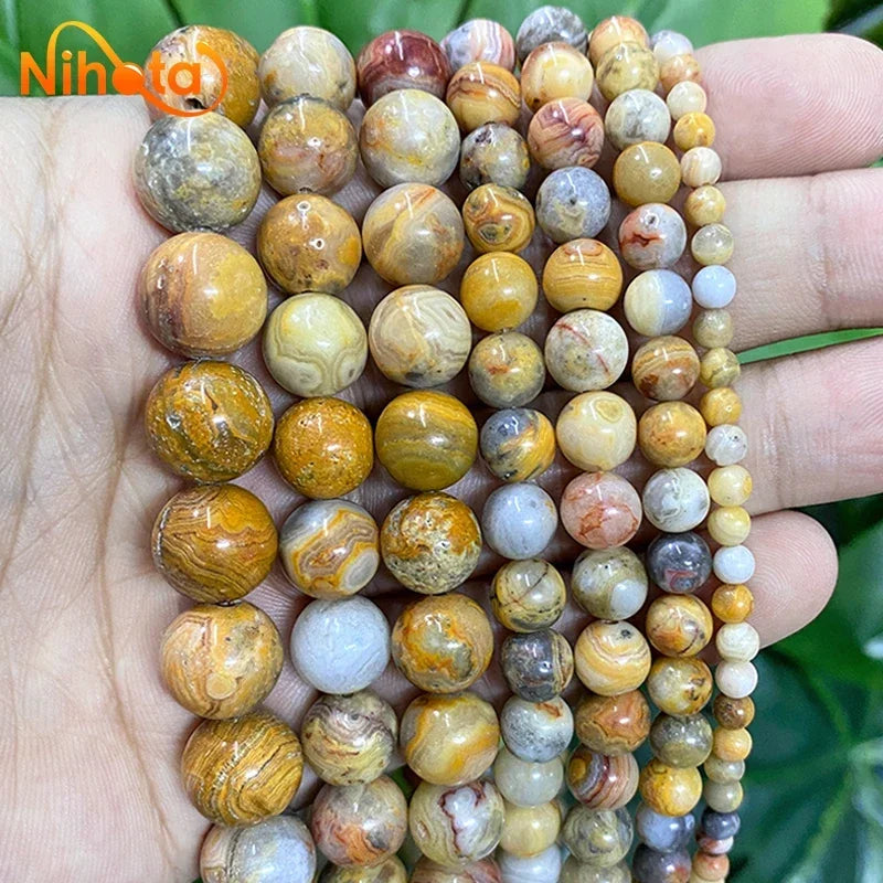 Natural Stone Beads Round Agates Turquoises Amazonite Quartz Lava Tiger Eye Beads