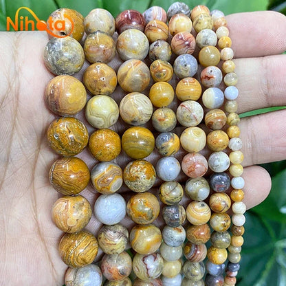 Natural Stone Beads Round Agates Turquoises Amazonite Quartz Lava Tiger Eye Beads