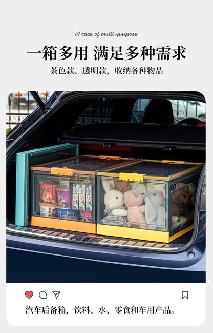 Foldable Storage Trunk Open Storage Box Transparent Storage Bin Home Wardrobe Clothes Organizer Large Capacity Sundries Box - AMULET RING STORE