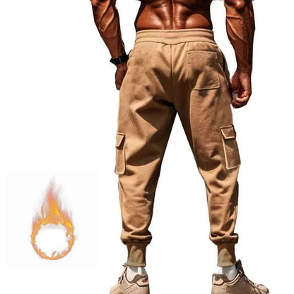 New autumn and winter velvet men's casual overalls multi-pocket pants large size sports casual trousers