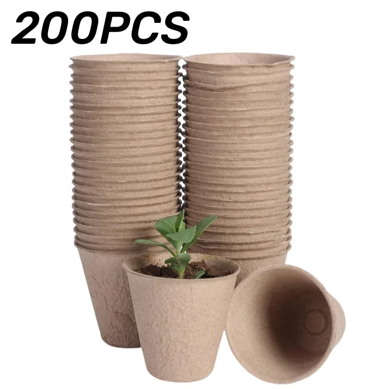 20-200PCS Environmental protection Garden Round Peat Pots Plant Seedling Starters Cups Nursery Herb Seed Tray Planting Tools - AMULET RING STORE