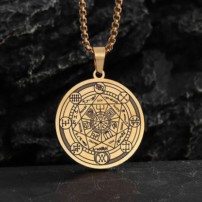 Seven Archangels Seal Necklace Pendant Solomon's Four-Word Seal Amulet Necklace