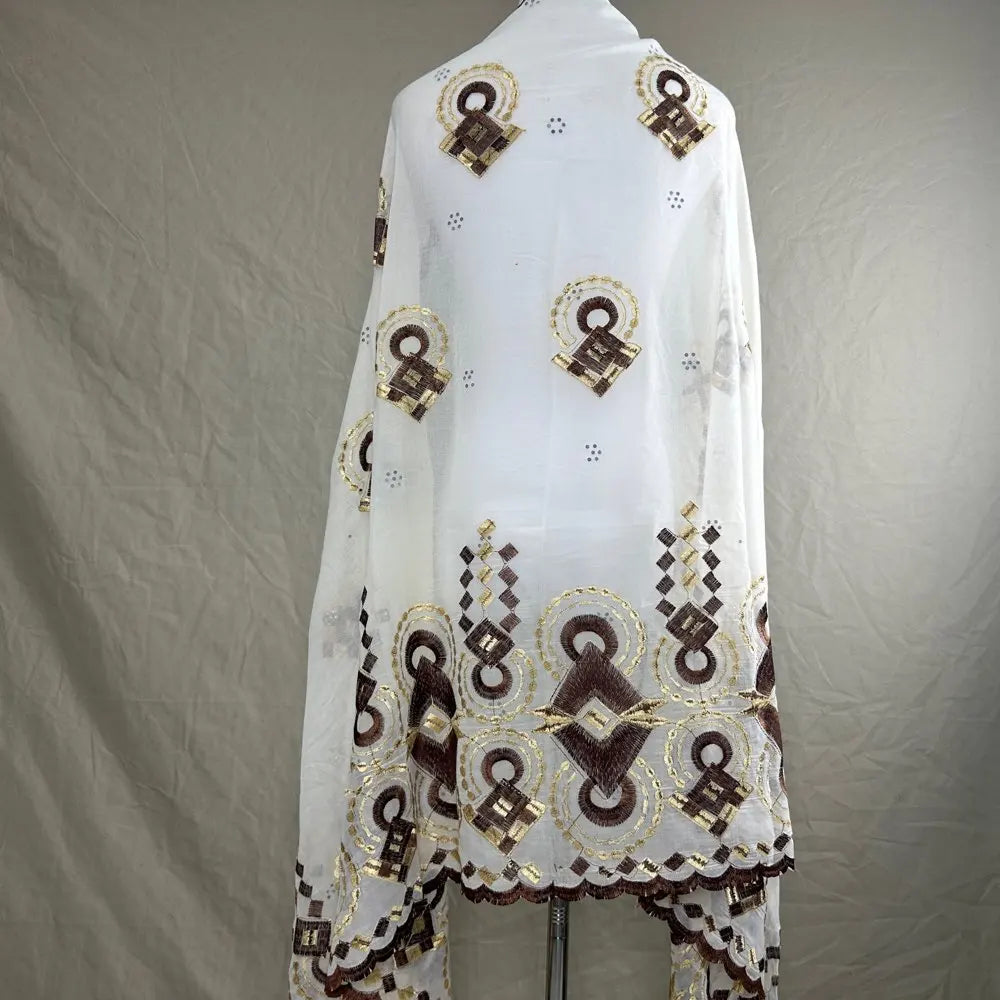 Sale 2025 New Dubai Islam Embroidered Shawl Soft Wool Jersey Hijab for Muslim Women Long Style New African Net for Spring Summer - AMULET RING STORE