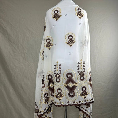 Sale 2025 New Dubai Islam Embroidered Shawl Soft Wool Jersey Hijab for Muslim Women Long Style New African Net for Spring Summer - AMULET RING STORE