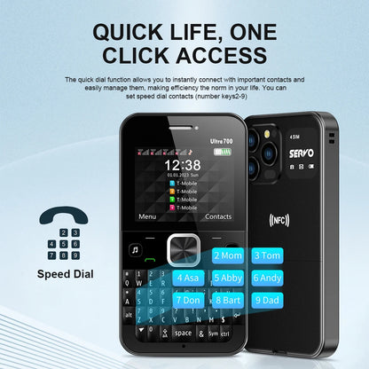 SERVO 4 SIM Card 4 Standby QWERTY Keyboard Mobile Phone Speed Dial Blacklist FM Radio Flashlight 2G GSM Cellular Cellphone TypeC
