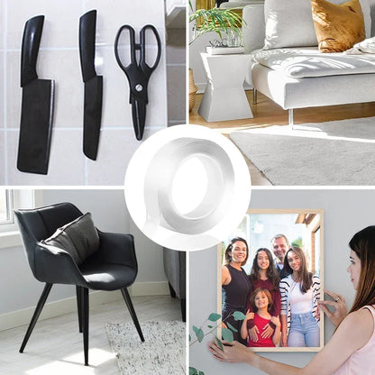 Nano Double sided Adhesive Tape Extra Strong Waterproof Transparent Traceless Tape Thickened Reusable Decorative Tape Home Tools - AMULET RING STORE