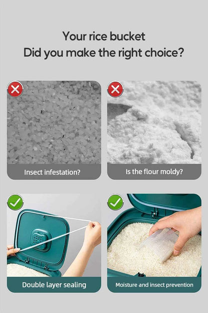 Moisture Proof Insect Proof Rice Box 5/10KG Grain Sealed Jar Kitchen Container Bucket Storage Pet Dog Food Box with Bullet Lid