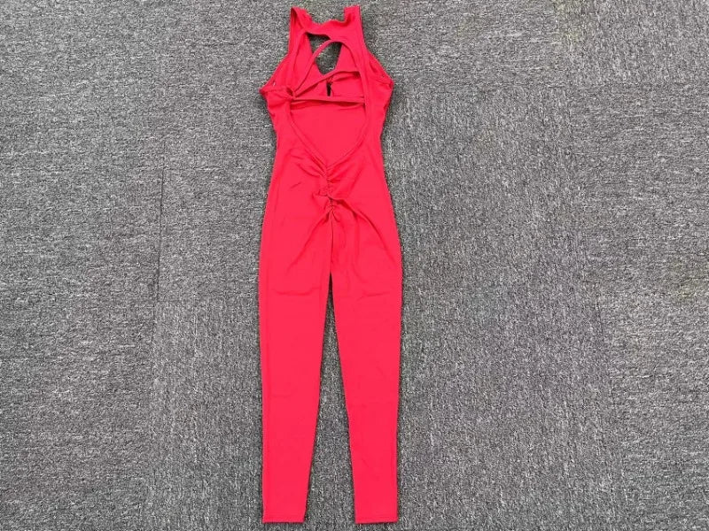 Seamless Yoga Jumpsuits Sports Fitness One-Piece Yoga Sleeveless Workout Clothes Running Sportswear Tight Training Tracksuits