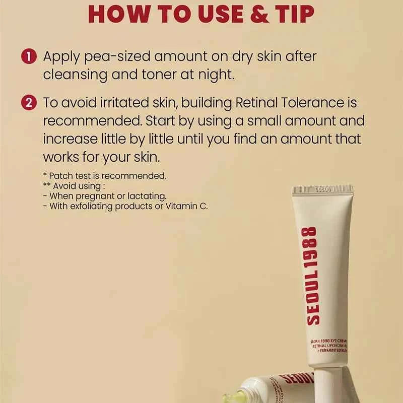 SEOUL 1988 Vitamin C Wrinkle Care 4% Retinol Ginseng Face Serum Firm Fine Lines Eye Cream Hydrating Moisturizing Brightening Set