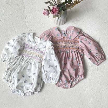2024 New Autumn 0-3Yrs Kids Princess Dress Baby Bodysuits Long Sleeved Cotton Print Infant Baby Girls Party Dress Sister Clothes