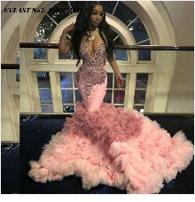 EVLAST Orange Sequin Mermaid Dress - Prom Gown - AMULET RING STORE