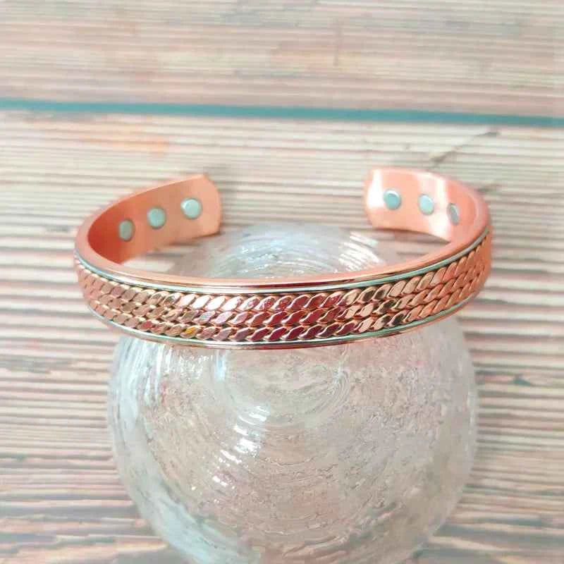 Women Tibetan Pure Copper Magnetic Healing Bracelet India Pattern Men's Spiritual Yoga Jewelry Adjustable Rope Inlay Style