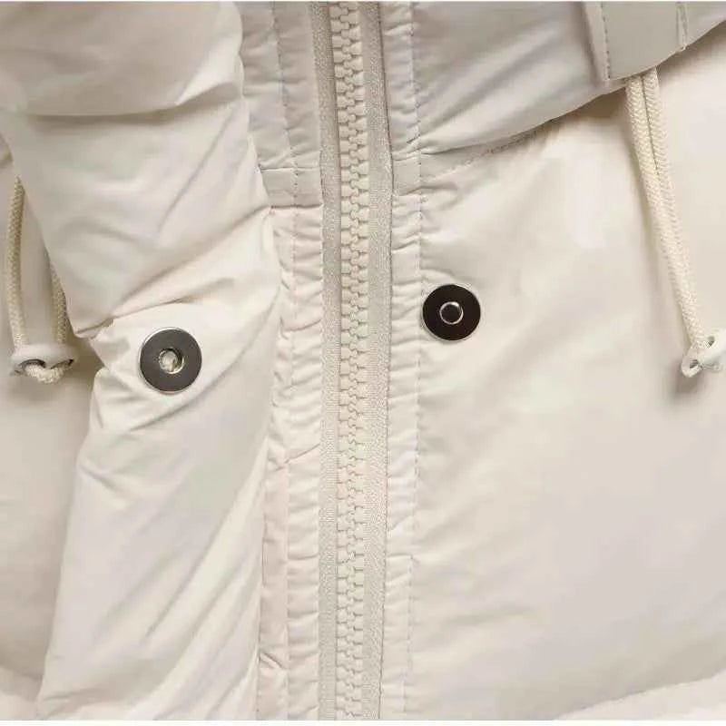 Puff Down Jacket Women's Winter Jacket Padded New Outerwear Hooded Versatile Loose Padding Thickened White Duck Down Warm Coat