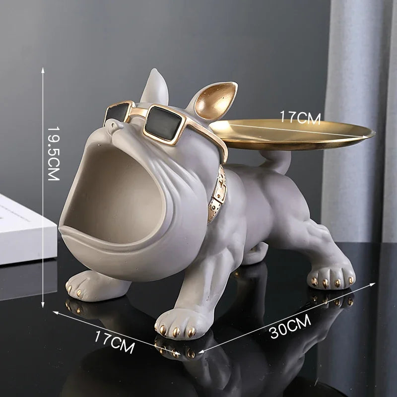 30cm Home Decor Bulldog Figurine Dog Statue Storage Box Animal Ornament Resin Craft Art Sculpture Figurine Home Puppy Sculpture - AMULET RING STORE